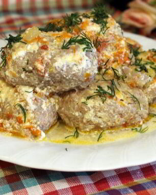 Ленивые голубцы запеченные в сметане