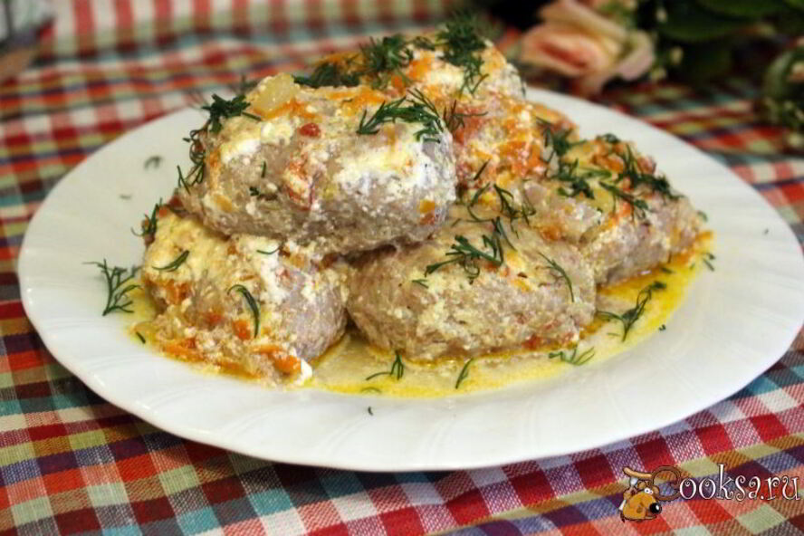 Рецепт ленивые голубцы запеченные в сметане