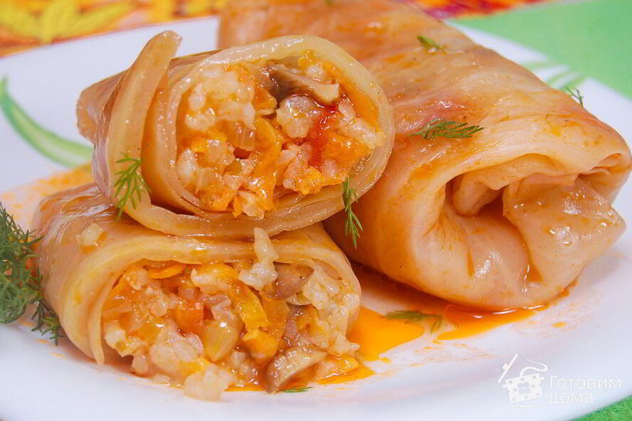 Рецепт постные голубцы с овощами и шампиньонами
