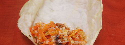 постные голубцы с овощами и шампиньонами. Шаг 6