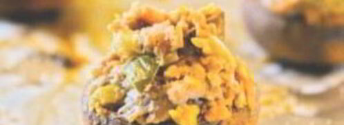 фаршированные грибы с оливками и орехами. Шаг 7