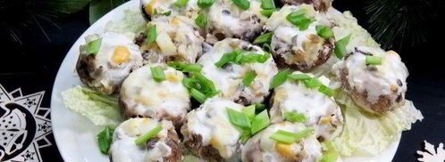 фаршированные шампиньоны под сметанным соусом. Шаг 8