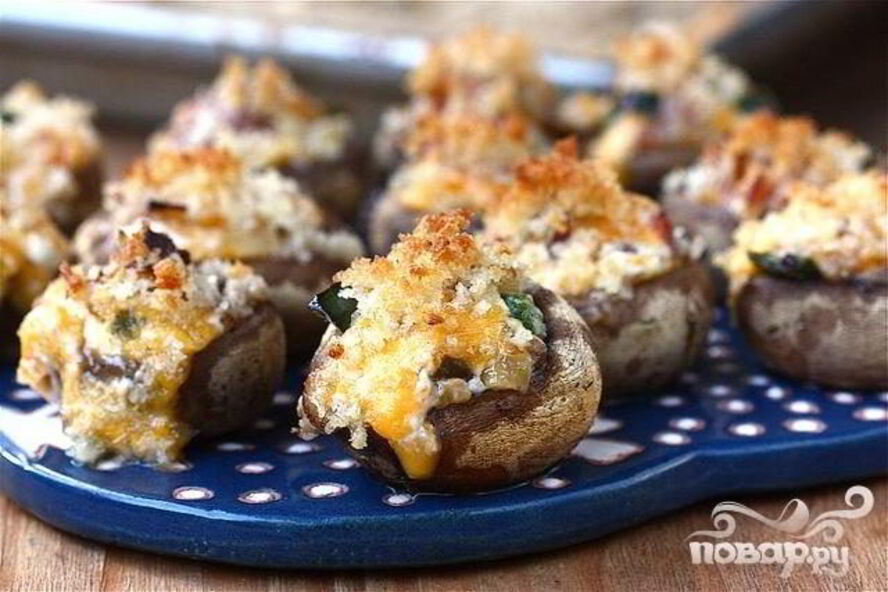 Рецепт грибы, фаршированные беконом