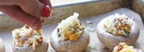 грибы, фаршированные беконом. Шаг 6