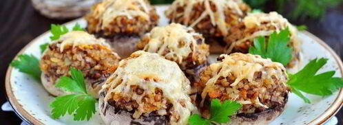 грибы, фаршированные гречкой. Шаг 10