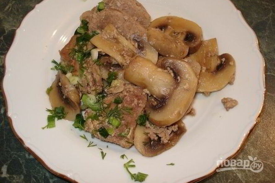 Рецепт грибы со свининой в мультиварке