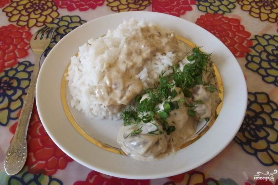 Рецепт грибы, тушенные со сливками