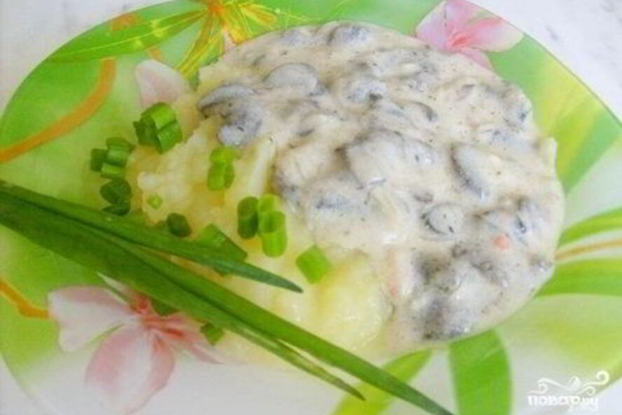 Рецепт грибы в сметанном соусе