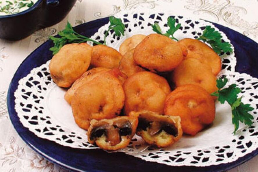 Рецепт хрустящие грибы с соусом из трав