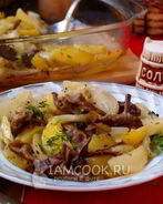 Лисички с картошкой в духовке