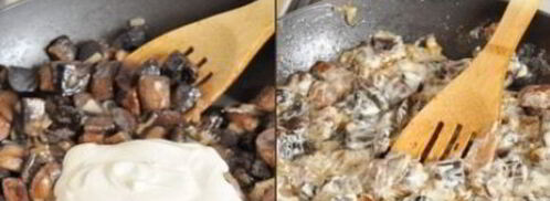 подберезовики, жареные со сметаной. Шаг 4