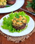 Постные фаршированные шампиньоны