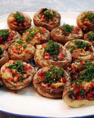 Шампиньоны фаршированные запеченные в духовке