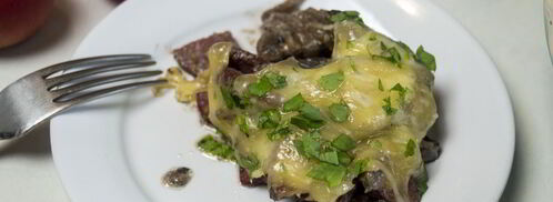 шампиньоны с колбасой. Шаг 7