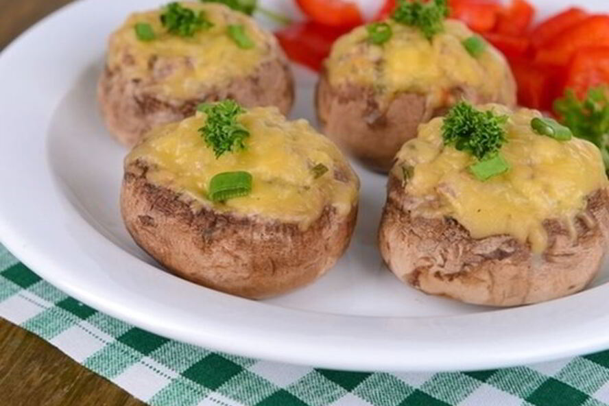 Рецепт шампиньоны с начинкой из зелени