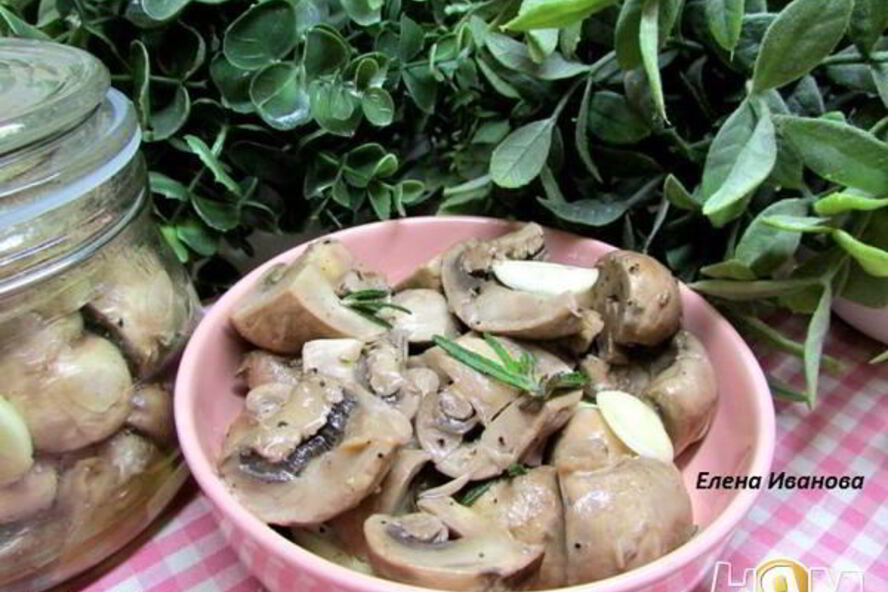 Рецепт шампиньоны с розмарином и чесноком