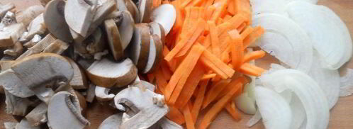 шампиньоны жареные с цветной капустой. Шаг 2