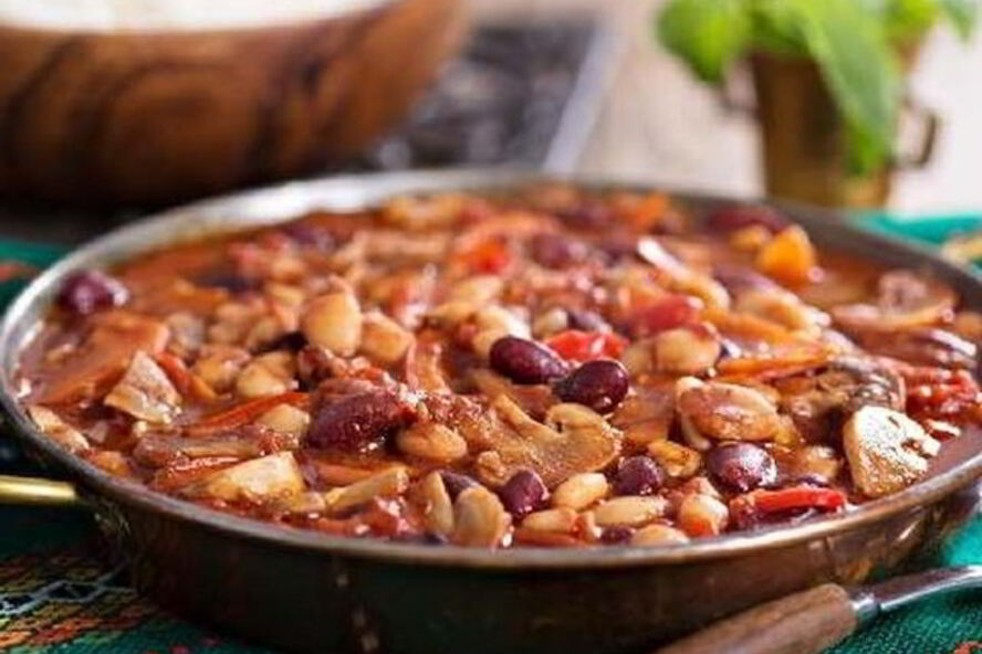 Рецепт тушеные грибы с фасолью