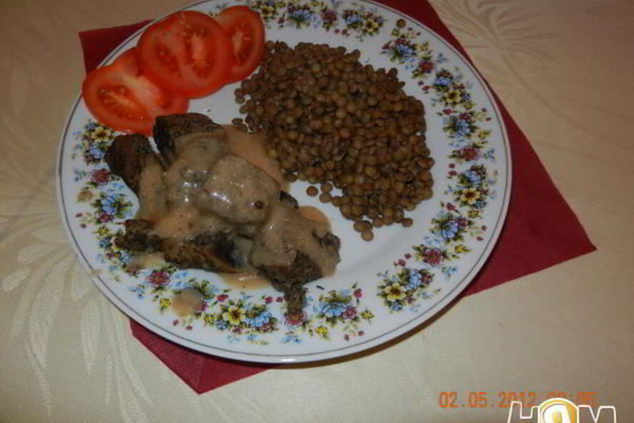 Рецепт гуляш на пару с зеленой чечевицей