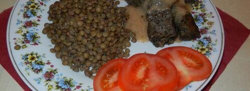 гуляш на пару с зеленой чечевицей. Шаг 4