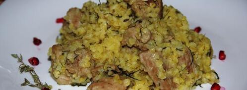 томленый в сельдерее гуляш с булгуром. Шаг 13