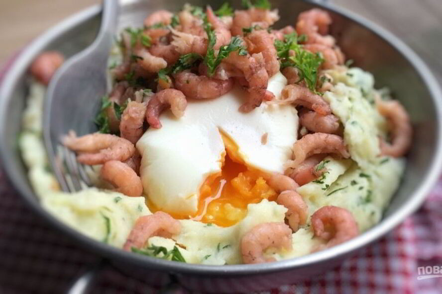 Рецепт картофельное пюре с креветками