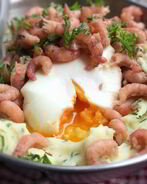 Картофельное пюре с креветками