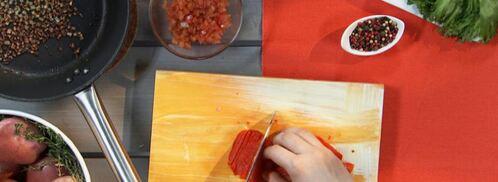 картофельное пюре со сладким перцем и помидорами. Шаг 5