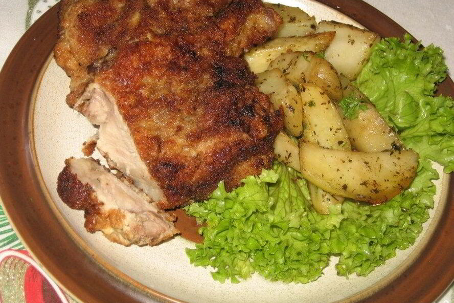 Рецепт свиная котлета на косточке