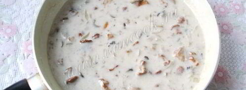 лапша с грибами в сливочном соусе. Шаг 6