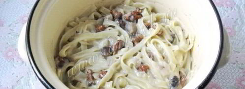 лапша с грибами в сливочном соусе. Шаг 8