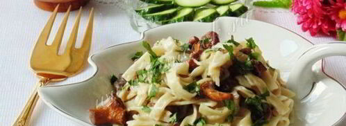 лапша с грибами в сливочном соусе. Шаг 9