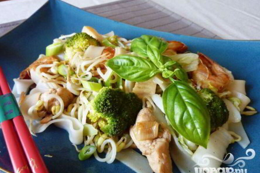 Рецепт лапша сайгон с курицей и креветками