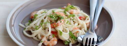 лапша удон в кокосовом молоке с креветками. Шаг 7