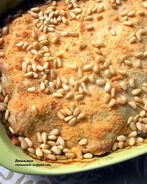 Блинная лазанья с шампиньонами и луком-пореем