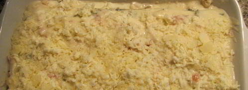 итальянская белая лазанья с курицей, прошутто и шампиньонами. Шаг 4