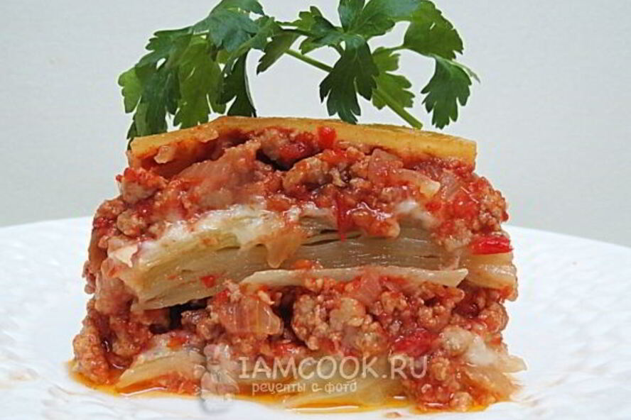Рецепт капустная лазанья с фаршем