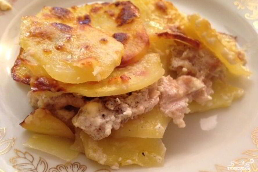 Рецепт картофельная лазанья с фаршем
