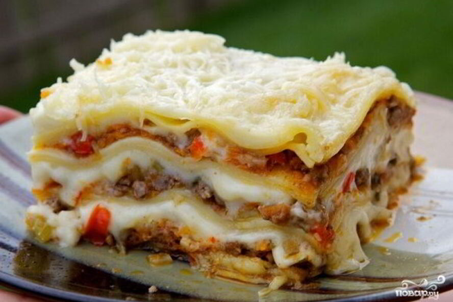 Рецепт лазанья с фаршем и овощами