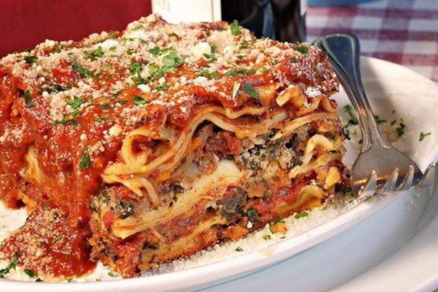 Рецепт лазанья с грибами, хересом и взбитыми сливками