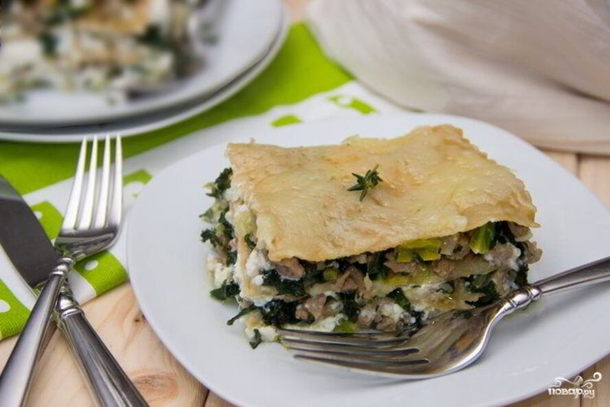 Рецепт лазанья с курицей и овощами