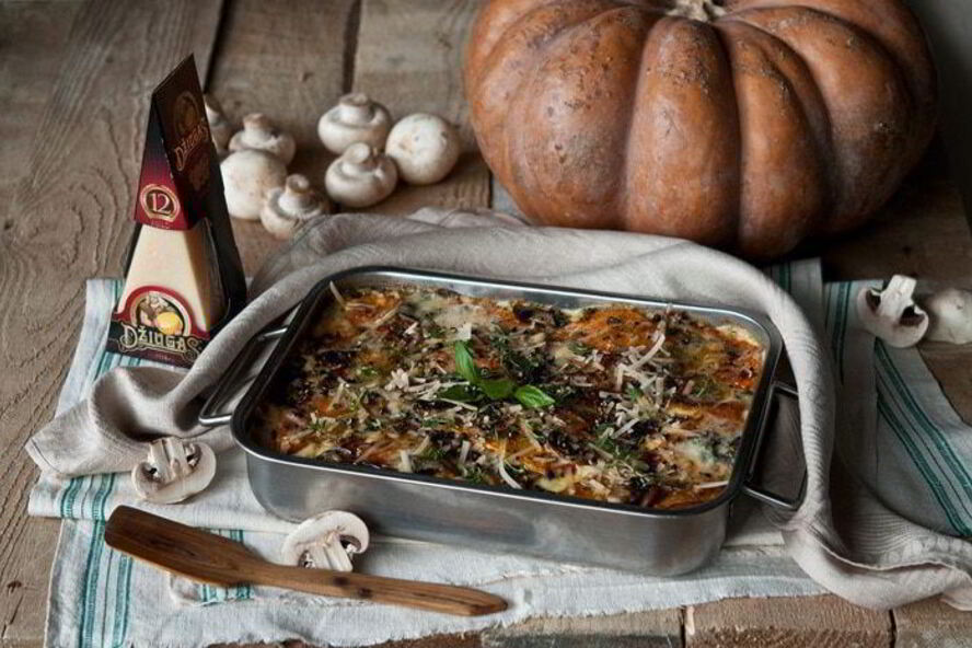 Рецепт лазанья с тыквой и грибами