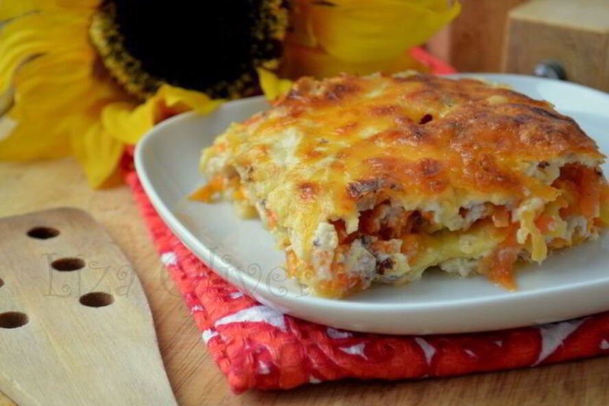 Рецепт рыжая лазанья с овощами