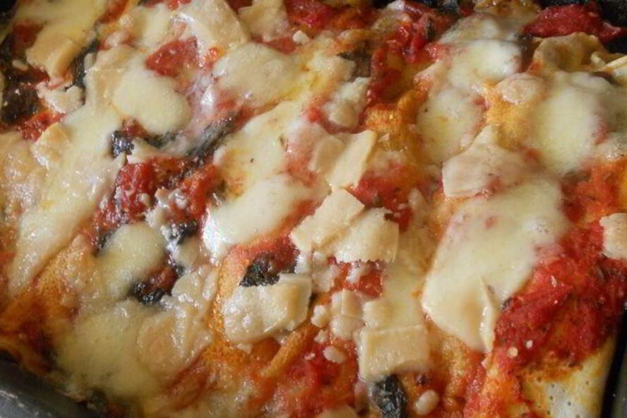 Рецепт каннелони из блинчиков с грибами, беконом и кедровыми орешками