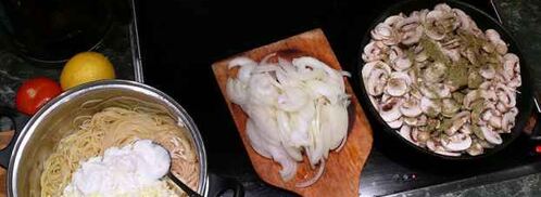 макароны с шампиньонами. Шаг 14