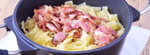 паста карбонара с беконом и сливками. Шаг 10