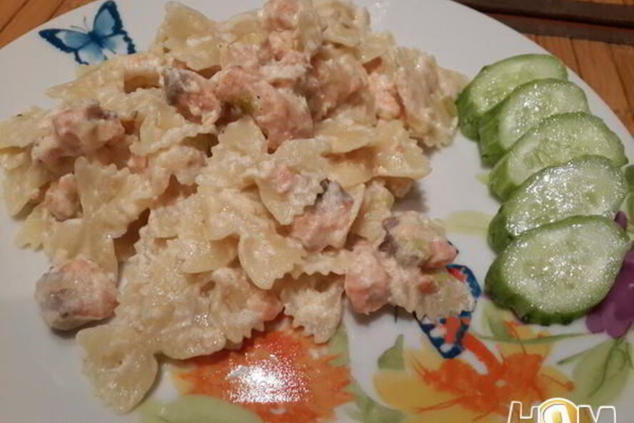 Рецепт паста с красной рыбой в сливочном соусе