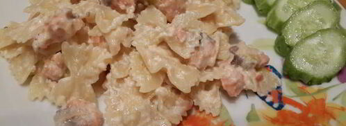 паста с красной рыбой в сливочном соусе. Шаг 9