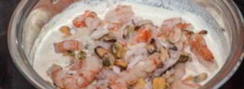 паста с морепродуктами в сливочном соусе. Шаг 4