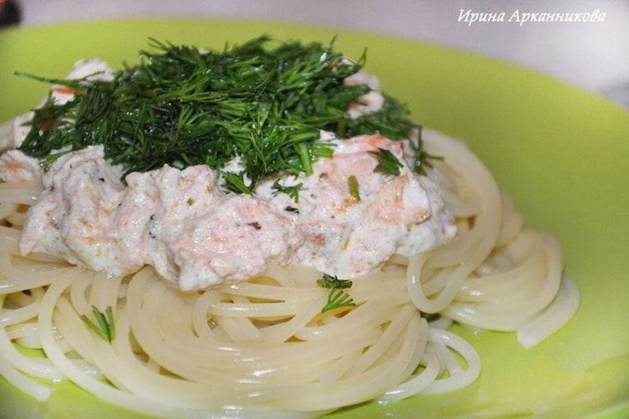 Рецепт паста с семгой в сливочном соусе